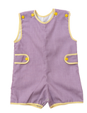 PETE PURPLE GINGHAM SHORTALL - LSU