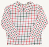 PETER PAN COLLAR SHIRT/ONESIE (LONG SLEEVE WOVEN) - OLD TOWN TATTERSALL