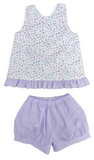 JAMES & LOTTIE POPPY PINAFORE BLOOMERS SET - LAVENDER FLORAL