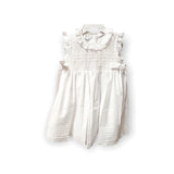 LULU BEBE WHITE SMOCKED DRESS WITH RIBBON