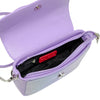 SHINY BAGUETTE HEART HANDBAG - PURPLE