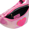 SHINY HEART PATCH SLING BAG - HOT PINK