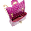 CLASSIC QUILTED SPARKLE MINI BAG - HOT PINK