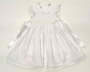 LULU BEBE WHITE SMOCKED DRESS WITH RIBBON