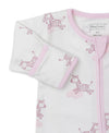 LOVE DREAMY ZEBRAS PINK ZIP FOOTIE