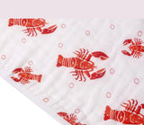 HEADS TAILS CRAWFISH BABY BURP CLOTH AND BIB 2 IN 1
