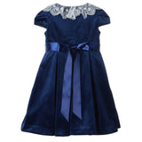 LULI & ME DELUXE VELVET DRESS WITH LACE