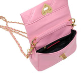 QUILTED SOFT HEART LOCK PURSE