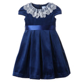 LULI & ME DELUXE VELVET DRESS WITH LACE