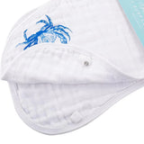 BLUE CRAB BABY BURP CLOTH AND BIB 2 IN 1