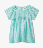 BUTTERFLY GINGHAM WOVEN DRESS