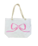 PINK BOW CANVAS TOTE BAG