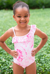 ONE PIECE SWIMSUIT - PINK TIE DYE ONE SHOULDER