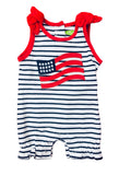 APPLIQUE AMERICAN FLAG GIRL ROMPER