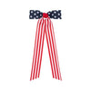 GIRLS PATRIOTIC  STARS AND STRIPES HAIR BOW WITH STREAMER TAILS