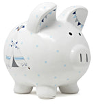 BLUE BOHEMIAN PIGGY BANK