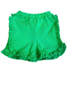 GREEN RUFFLE SHORTS