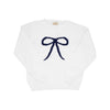 ISABELLE'S INTARSIA SWEATER - WORTH AVENUE WHITE WITH NANTUCKET NAVY BOW INTARSIA