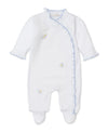 HAND EMBROIDERED SCE FLORAL FANTASY BLUE FOOTIE