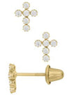 14K CZ CROSS EARRINGS