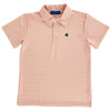 HENRY PERFORMANCE SHORT SLEEVE STRIPE POLO- CORAL/WHITE