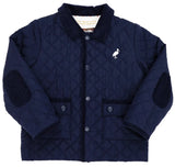 CALDWELL QUILTED COAT NANTUCKET NAVY WITH PALMETTO PEARL STORK