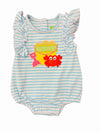 APPLIQUE BEACH BUCKET GIRL ROMPER