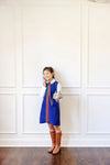 ANNIE APRON DRESS NANTUCKET NAVY WITH GRIER GREEN & RICHMOND RED