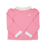 WINNIE'S WAVE SPOTTER SWIM SHIRT - HAMPTON HOT PINK WITH WORTH AVENUE WHITE