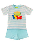 APPLIQUE BEACH BUCKET SHORT SET