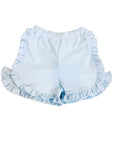 LIGHT BLUE RUFFLE SHORTS