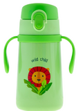 STEPHEN JOSEPH INSULATED ZOO STAINLESS STEEL BOTTLE WITH WEIGHTED STRAW