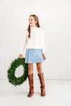 PARSON PLEATED SKIRT (CORDUROY) - BARRINGTON BLUE