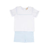 SHEPHERD SHORT SET WORTH AVENUE WHITE WITH BUCKHEAD BLUE