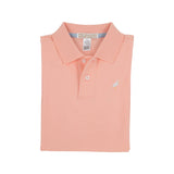 PRIM & PROPER POLO POMPANO PEACH WITH MULTICOLOR STORK