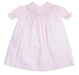 GIRLS RUFFLE SLEEVE BISHOP SMOCKED DRESS