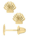 14K Gold Safety Earrings GE216
