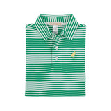 PRIM & PROPER POLO KIAWAH KELLY GREEN STRIPE WILL BELLPORT BUTTER YELLOW STORK