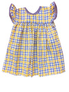 LSU FLUTTER SLEEVE DRESS