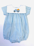EMBROIDERED SQUARE COLLAR BOY BUBBLE