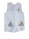 BLUE FROZEN EMBROIDERED SHORTALL