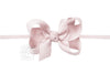 1/4″ PANTYHOSE HEADBAND WITH SIGNATURE GROSGRAIN BOW POWDER PINK 3.5"