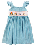 LULU BEBE ZOO GOLF SMOCKED DRESS WITH STRAPS