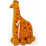 GIRAFFE MOMMY / BABY WOODEN ROLLER