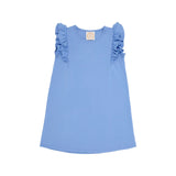 RUEHLING RUFFLE DRESS BARBADOS BLUE