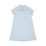 MAUDE'S POLO DRESS - BUCKHEAD BLUE WITH PALM BEACH PINK STORK