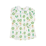 LONG SLEEVE MAERIN FITZ FROCK TOPIARIES & TANGERINES WITH WORTH AVENUE WHITE & BARRINGTON BLUE