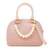 JELLY BOWLING CROSSBODY WITH PEARLS-PINK