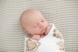 AW SHUCKS! OYSTER BABY MUSLIN SWADDLE BLANKET