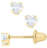 14K HEART CZ EARRINGS GE800